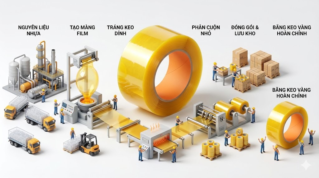 HÀNH TRÌNH TẠO NÊN SỰ KHÁC BIỆT: TỪ HẠT NHỰA TINH KHIẾT ĐẾN CUỘN BĂNG KEO XING NEW TRẮNG TRONG