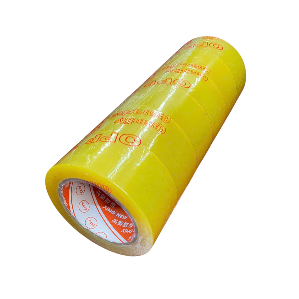 Cây băng keo 100 yard, cây 1.4kg 6 cuộn, lõi giấy 3li, độ dày 50mic