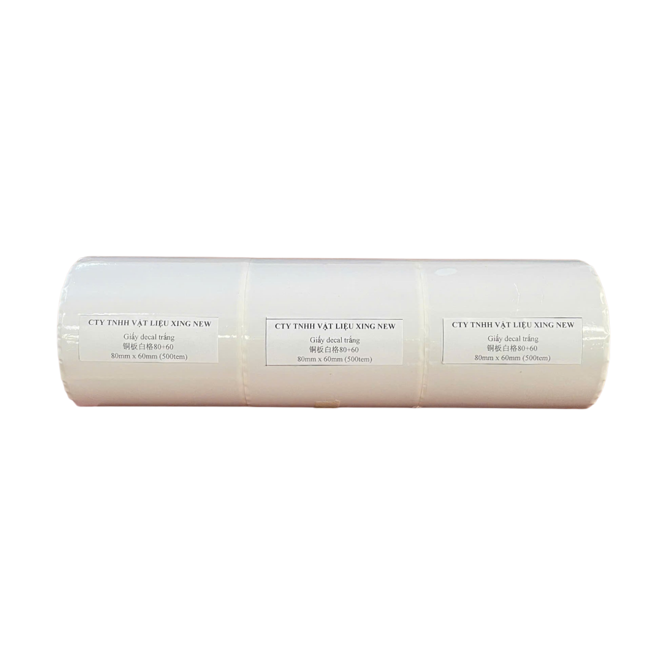 GIẤY DECAL TRẮNG PVC 80MM X 60MM