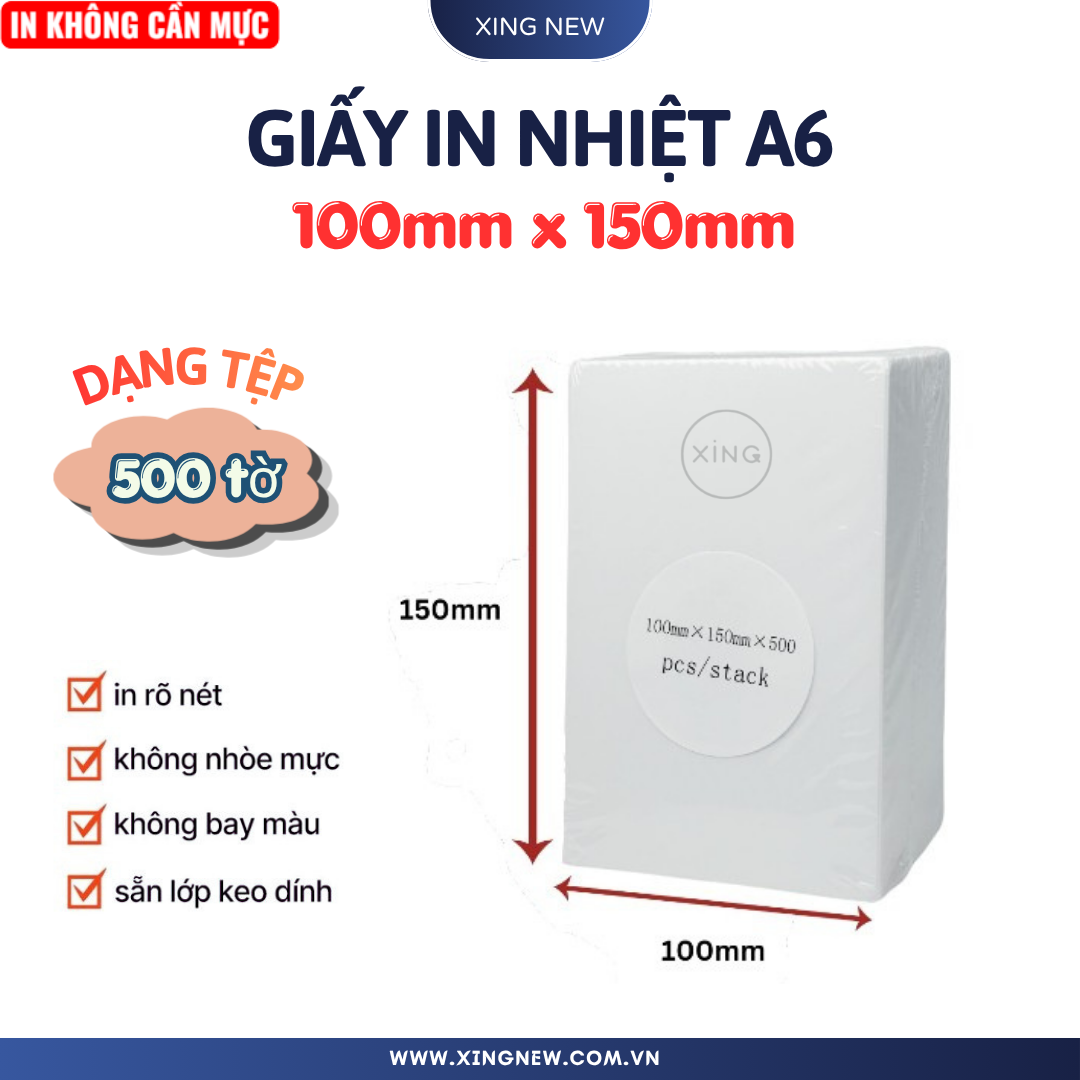 giấy in nhiệt a6 100*150 500 tờ